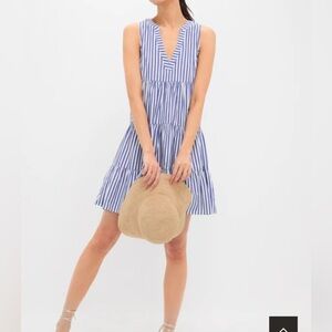 Tuckernuck Pomander Place Blue and White Ruffled Tiered Sundress